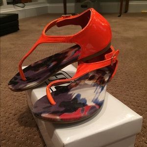 Girls Enzo brand new, bright orange sandals
